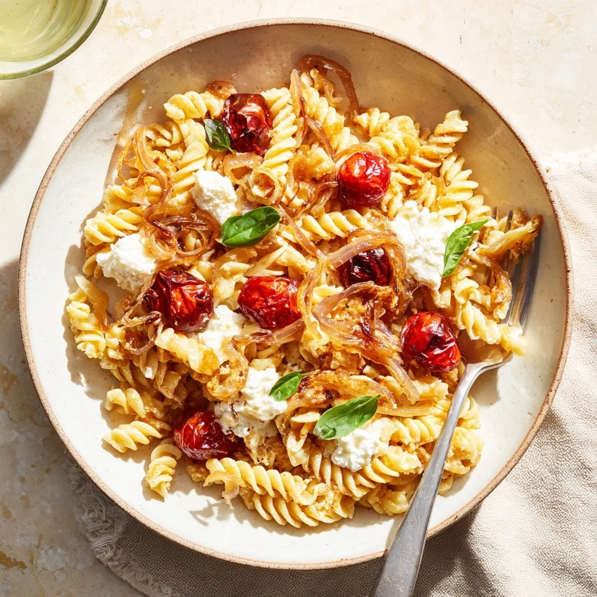 Vibrant Baked Feta Pasta 2.0 featuring melty feta and burst cherry tomatoes.