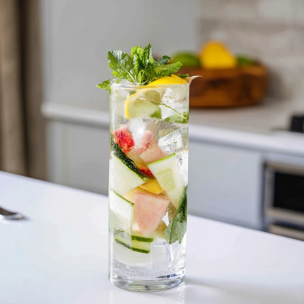Refreshing Water-Based Mocktails filled with vibrant fruits and herbs for enjoyable hydration.  