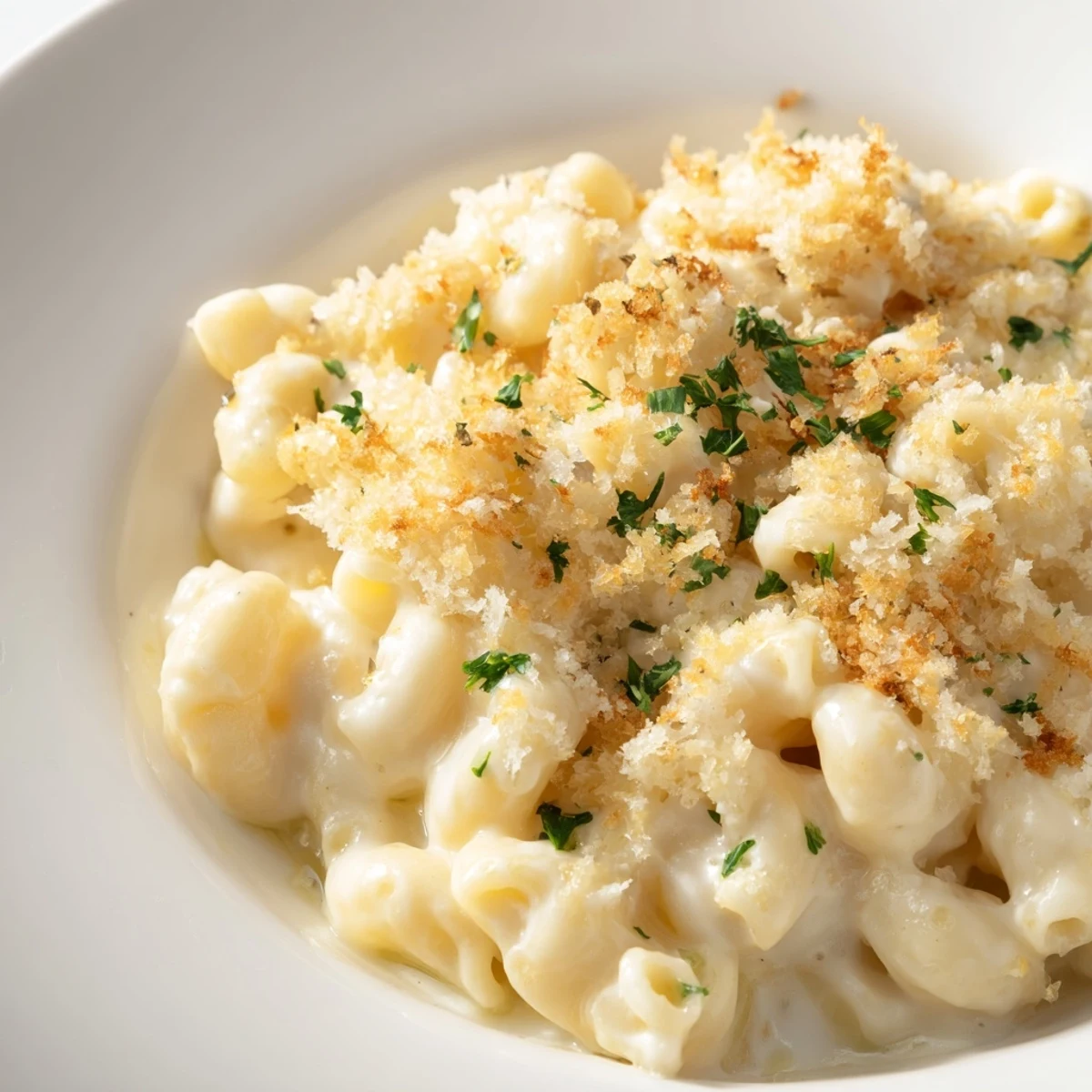Truffle Macaroni & Cheese, freshly baked and ready to eat, a decadent and savory meal.
