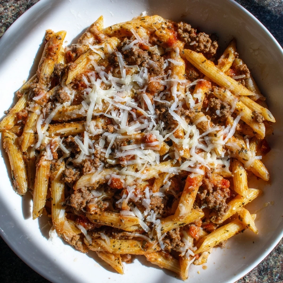 Cheesy Beef Penne Bake