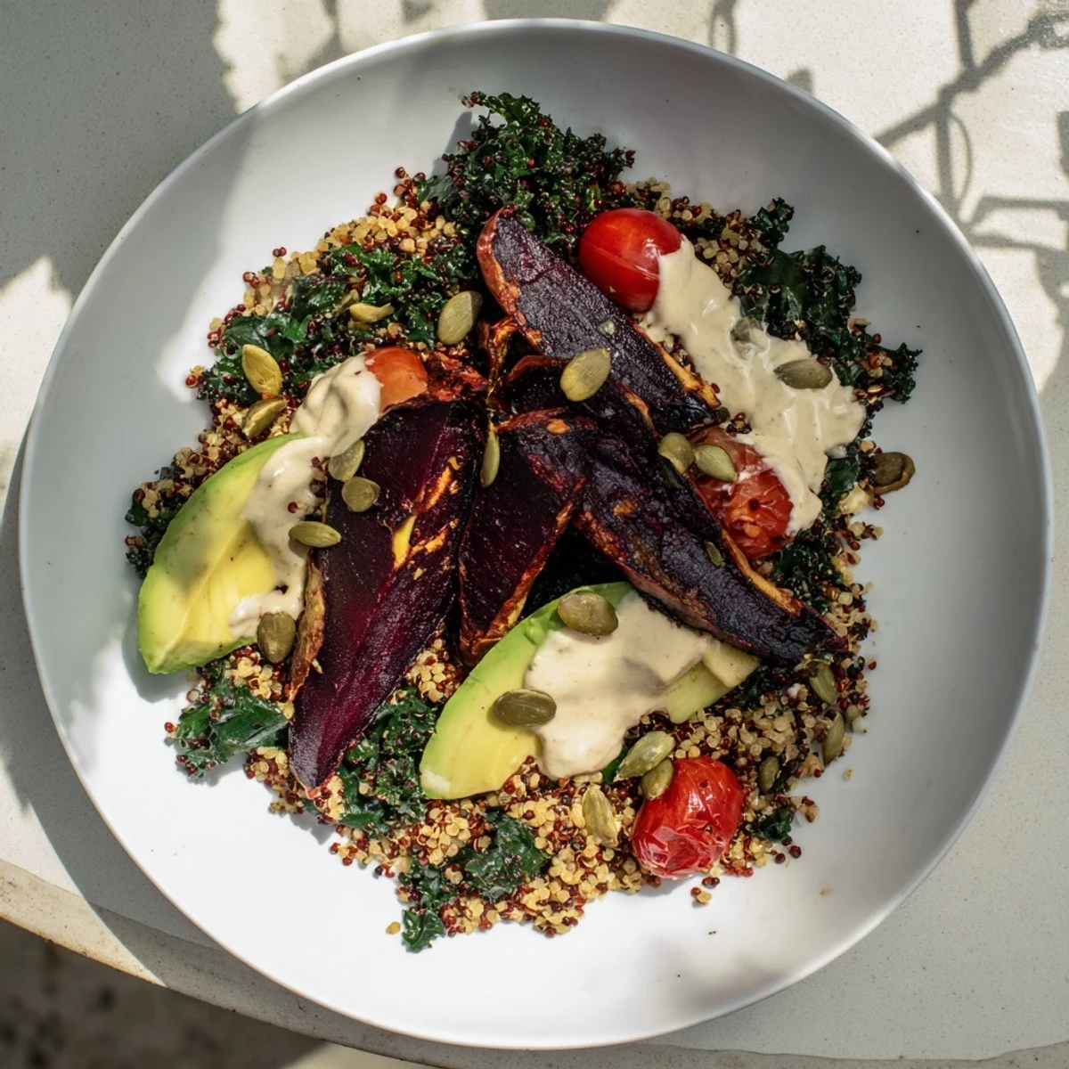 Quinoa Kale Roasted Beet Bowl