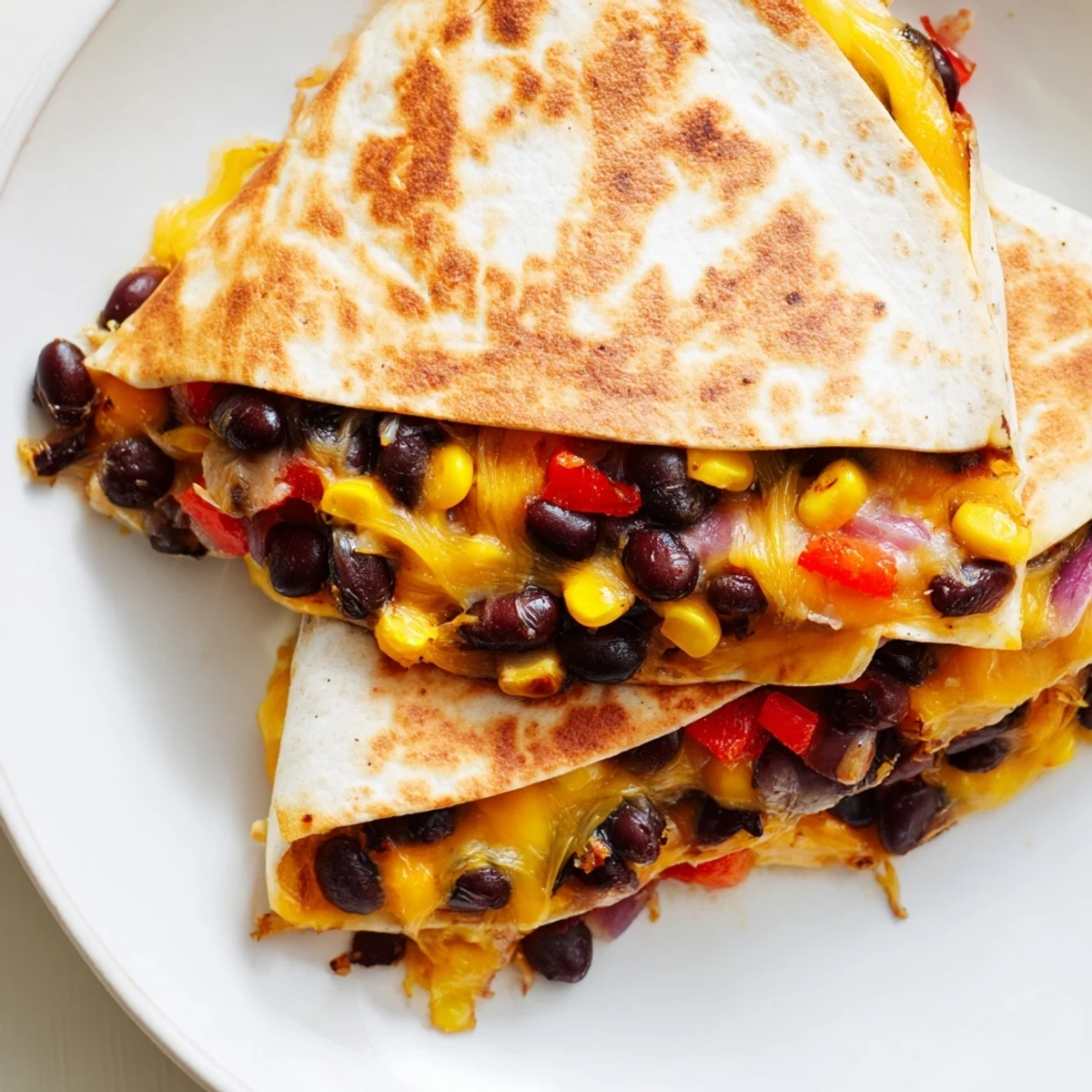 Golden-brown Tortilla Wrap Hack, loaded with melted cheese and a flavorful bean filling.