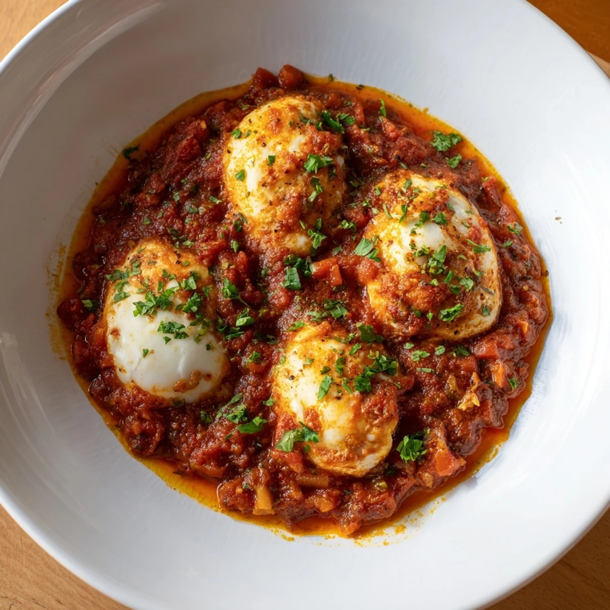 Savoury Baked Eggs Tomato
