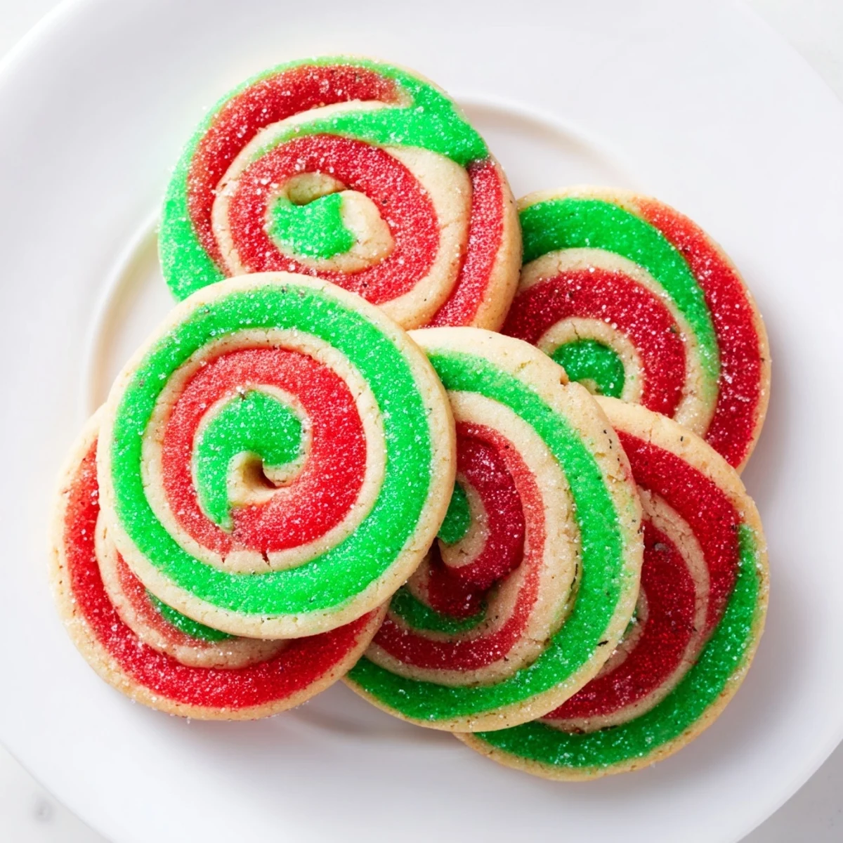 Festive Holiday Pinwheel Cookies, showcasing vibrant red and green spirals fresh from the oven, ready to share.