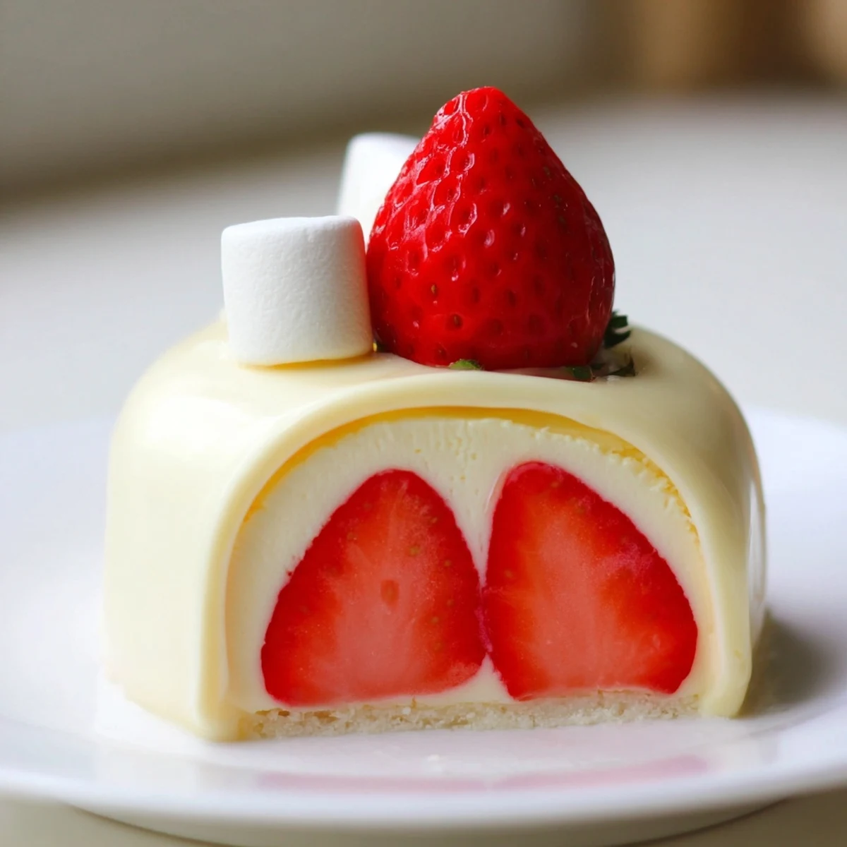 Air Fryer Santa Hat Strawberries: Festive dessert of juicy strawberries filled with creamy cheesecake.