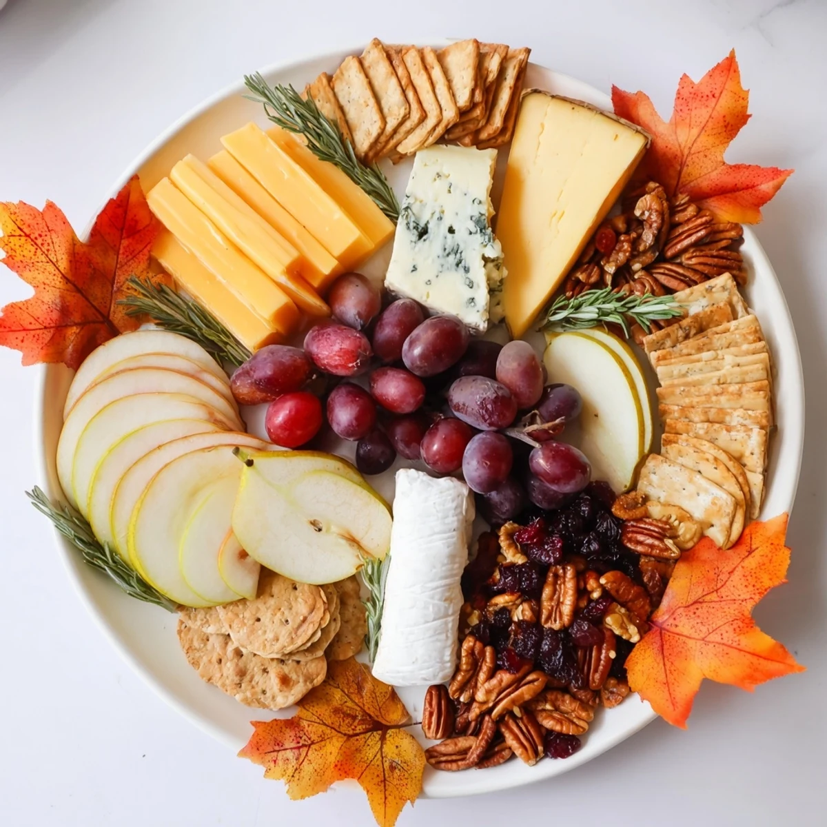 See this festive Autumn Leaf Cheese Platter, a visual feast with seasonal fruits and savory cheeses.