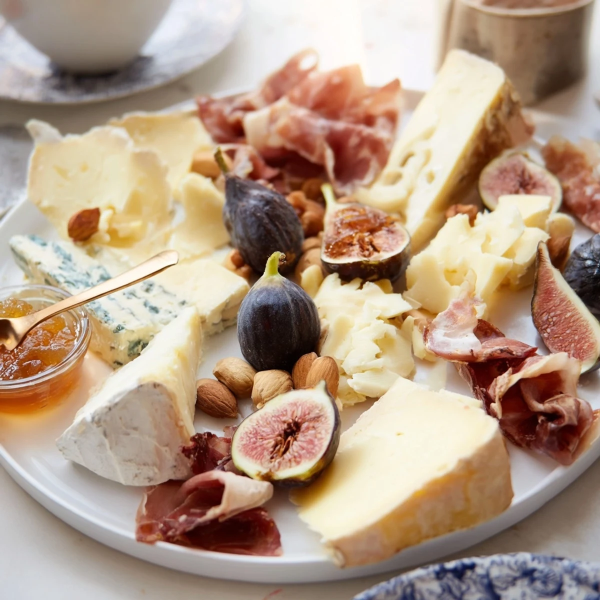 Vibrant selection of cheeses, meats and treats make this Plateau des Rois Mages Gourmand a delicious appetizer.