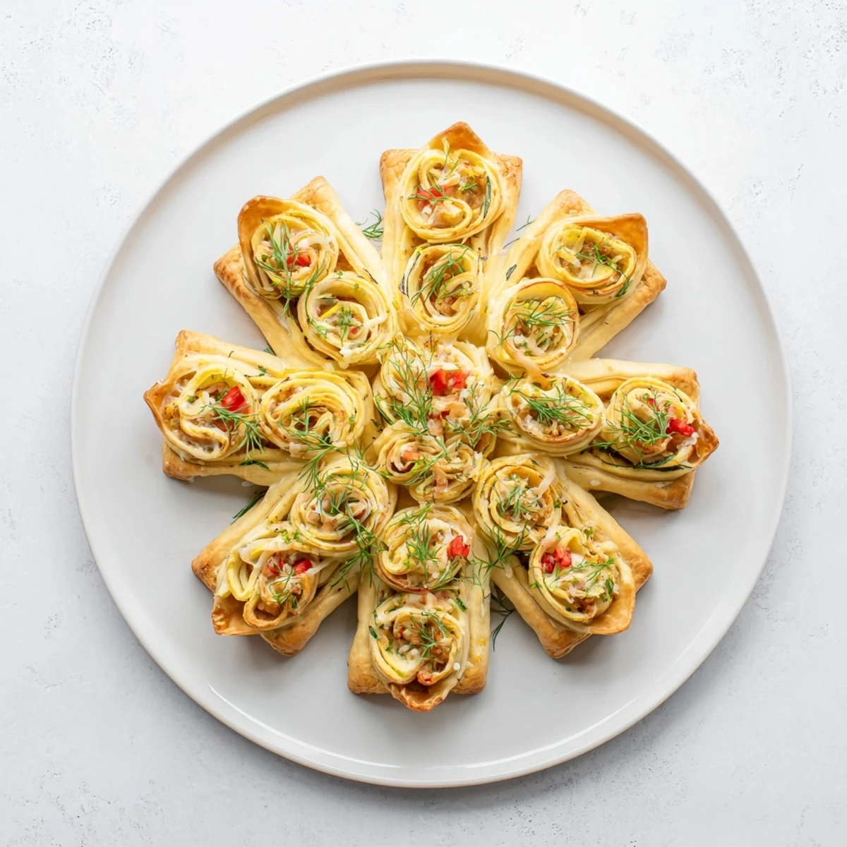 Golden-brown Cercles dHôtes Couronne de Rouleaux, a delicious crown of savory pastry rolls, perfect for sharing.