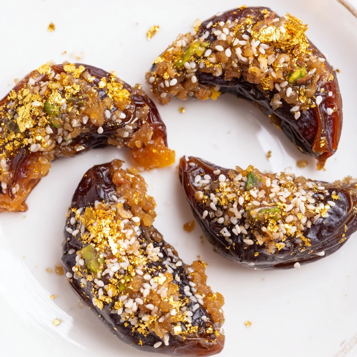 Close-up of a festive Lunar and Star Date Platter, filled with nuts and orange zest, ready to serve.