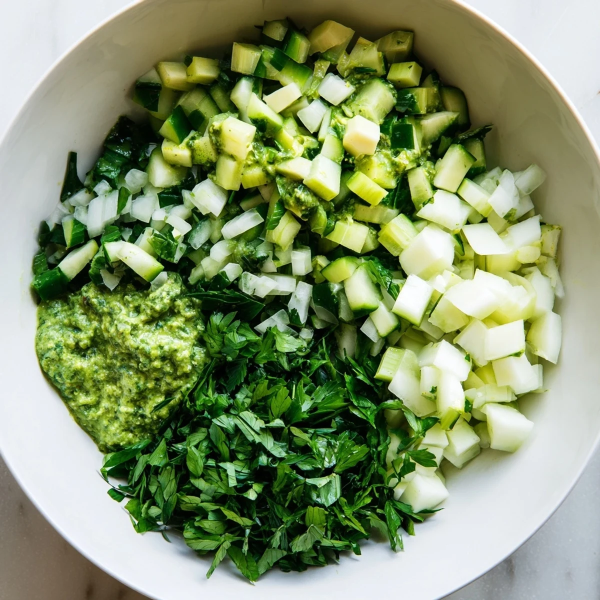 Vibrant Green Goddess Cabbage Dip, a refreshing appetizer with creamy texture and crisp cabbage.