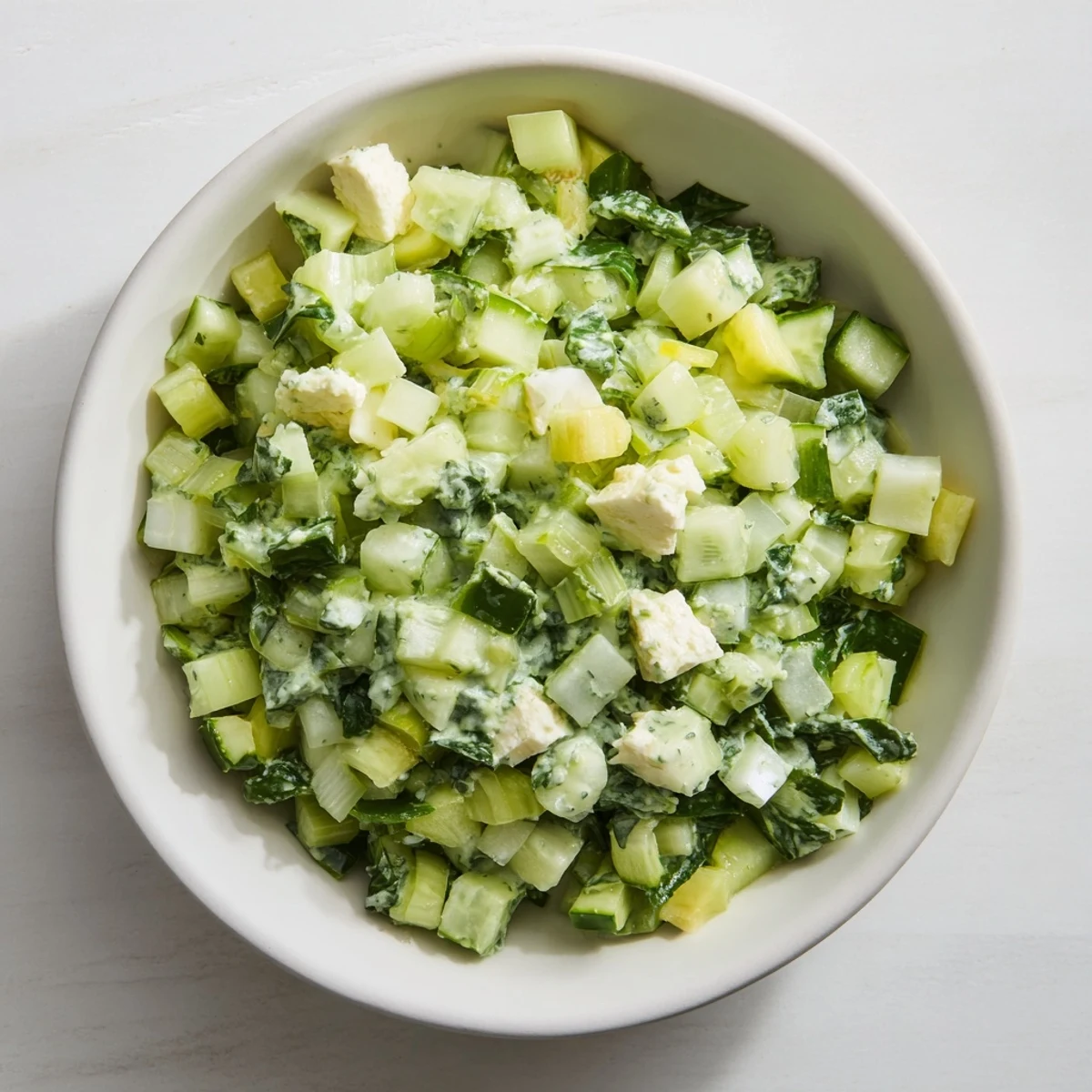 Cool, crunchy Green Goddess Cabbage Dip, drizzled with creamy dressing, ready to be enjoyed.