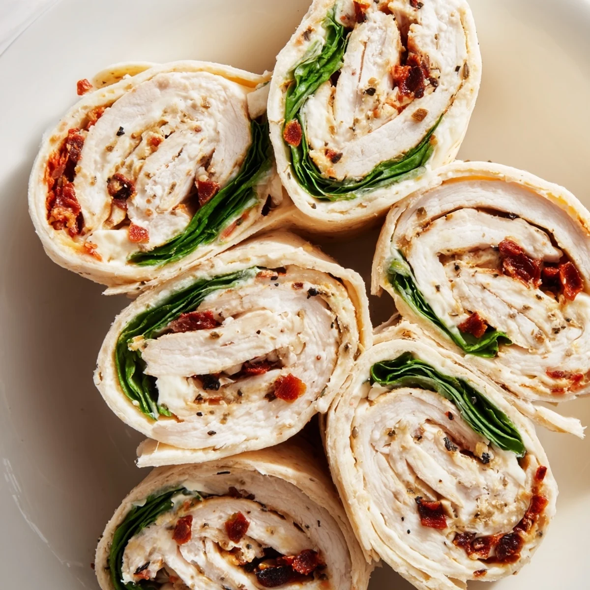 Delicious Italian-American sun-dried tomato turkey roll-ups, a quick and easy gluten-free snack.