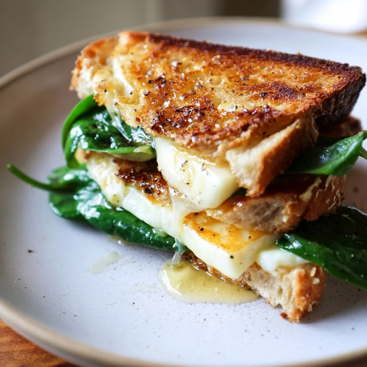 Warm, melty halloumi nestled in perfectly toasted bread makes this Crispy Halloumi Grilled Cheese irresistible.