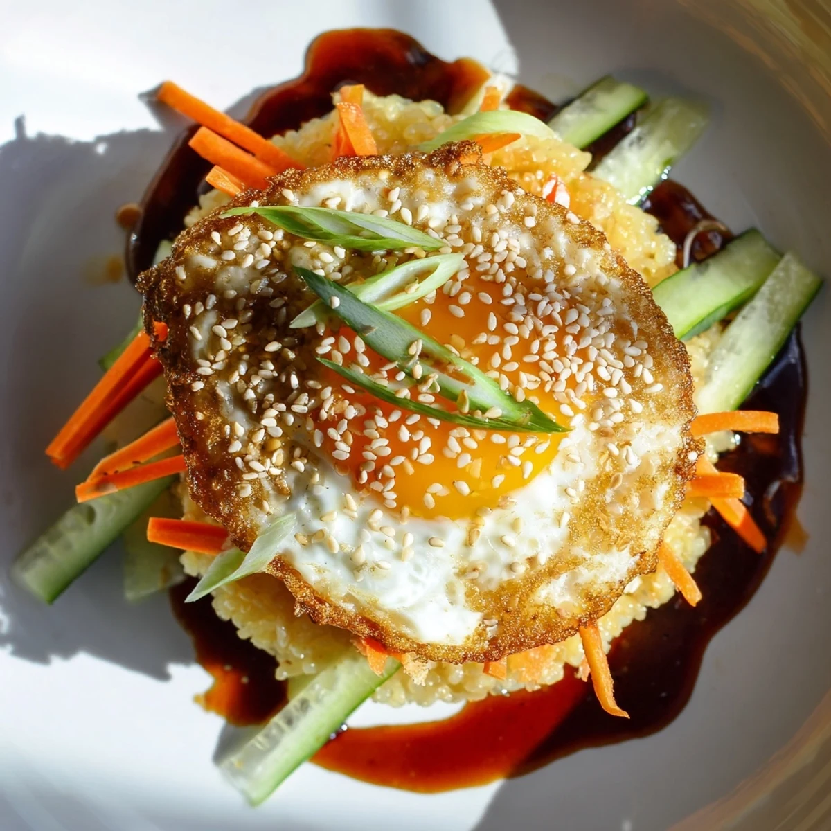 Delicious crispy egg rice bowl with a satisfying crunch, perfect for a quick and flavorful Asian-inspired meal.