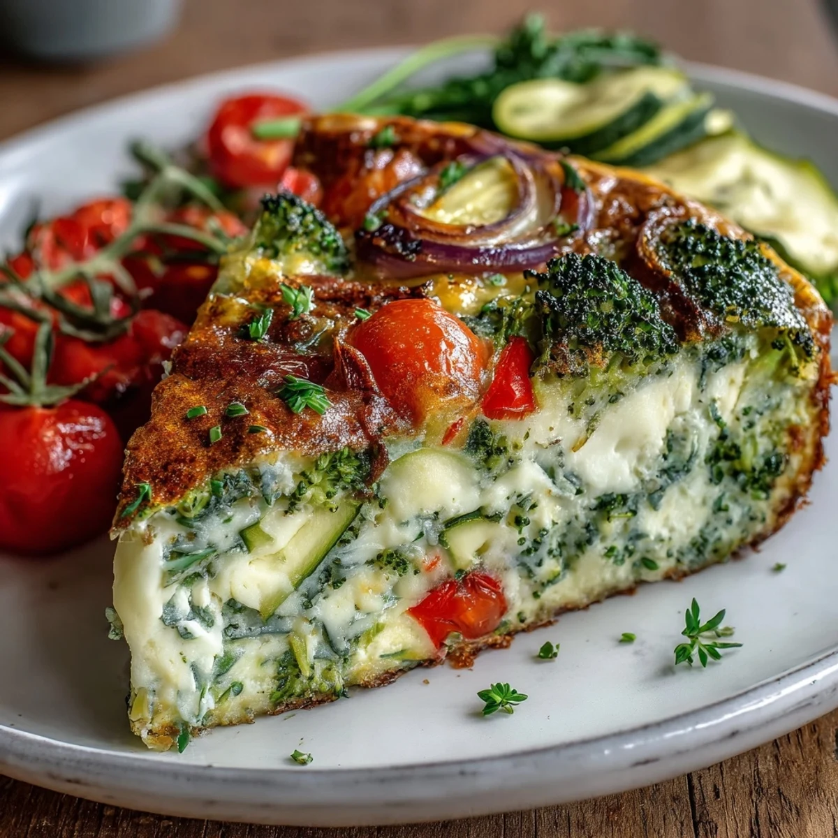 Golden brown vegetable frittata, a delicious and easy gluten-free meal option.