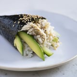 A close-up of delicious Sushi Rice Hand Rolls with colorful fillings and crisp seaweed wrappers.