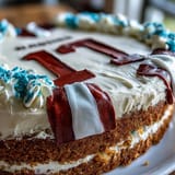 Personalized Boys Graduation Sports Jersey Cake featuring team colors and a custom name in bold lettering.  