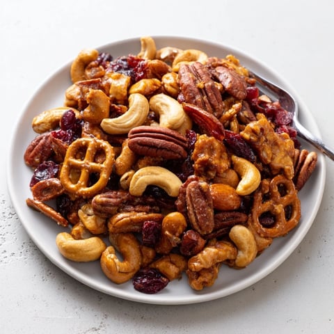 Golden brown Sweet and Salty Holiday Nut Bowl: a perfect crunchy, sweet holiday treat.