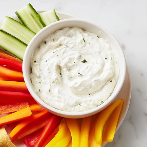 Kids Dip: creamy cream cheese ranch dip with colorful veggie sticks, perfect for dipping and snacking.