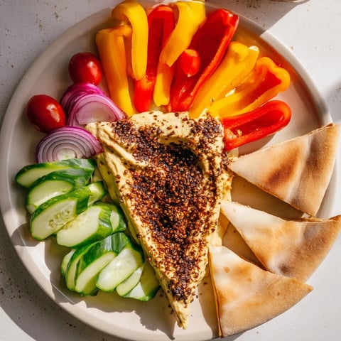 Moroccan Tent appetizer platter: Colorful vegetable canopy with spiced dips and warm flatbreads arranged.