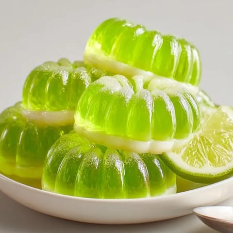 Homemade Glow-in-the-Dark Jello Worms, a wiggly dessert with a citrus flavor and eerie glow.
