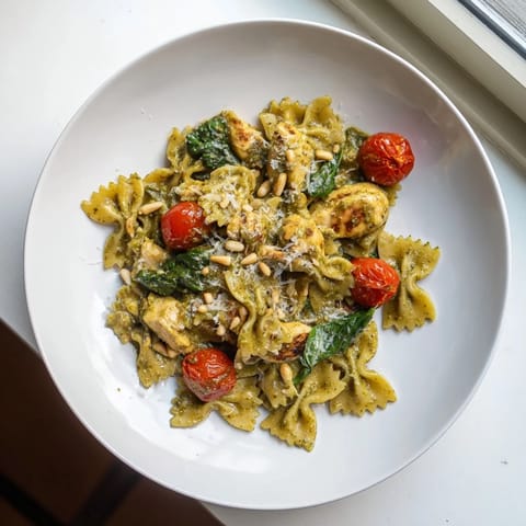 Pesto Chicken Bowtie Pasta