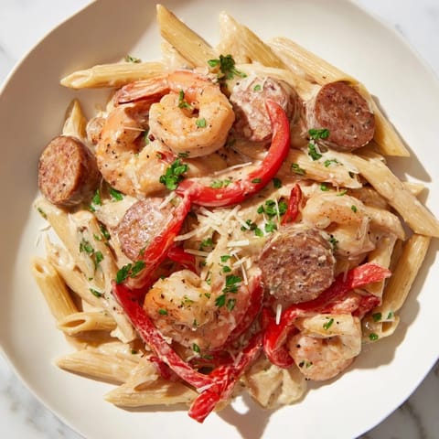 Cajun Sausage Shrimp Alfredo