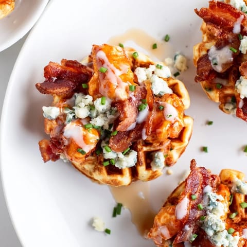 Crispy buffalo chicken bacon bites
