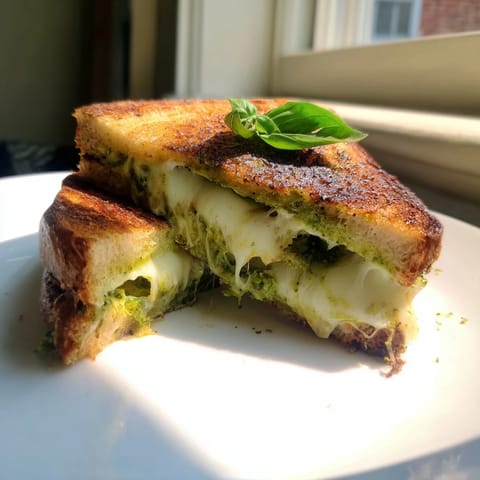 Spring Pea Pesto Grilled Cheese
