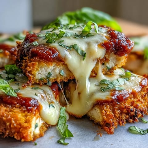 Crispy Tofu Chicken Parm Bakes feature golden, Asiago-crusted tofu slabs fresh from the oven.