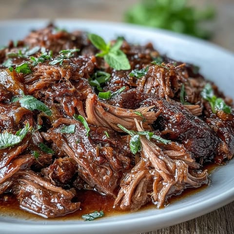 Slow-cooked Mississippi-style ranch beef shreds easily into savory juices, topped with tangy pepperoncini and melting butter on a fork.