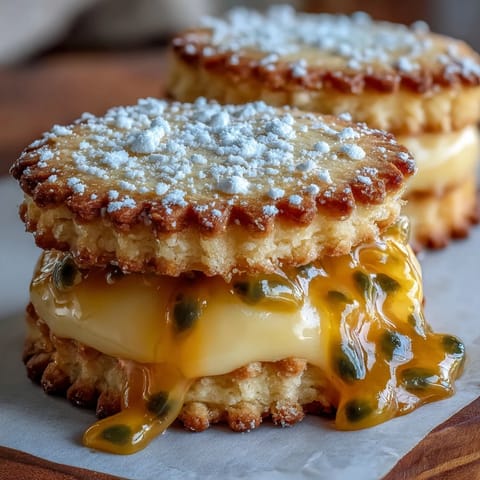 Buttery sugar cookies passionfruit curd