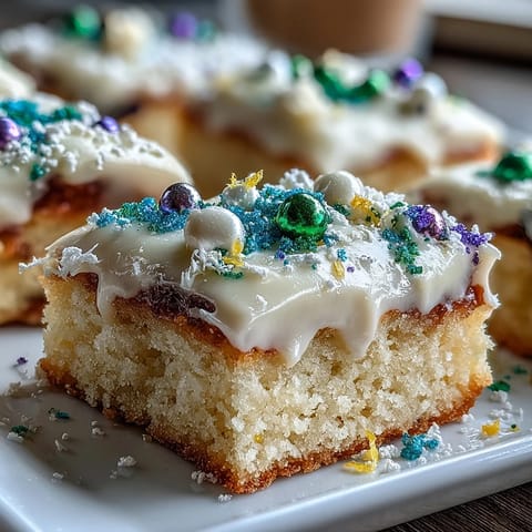 King Cake Sugar Cookie Bars
