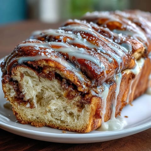 Festive King Cake Cinnamon Babka Loaf featuring rich yeasted dough twisted with cinnamon filling, drizzled with sweet glaze, and decorated for Mardi Gras.  