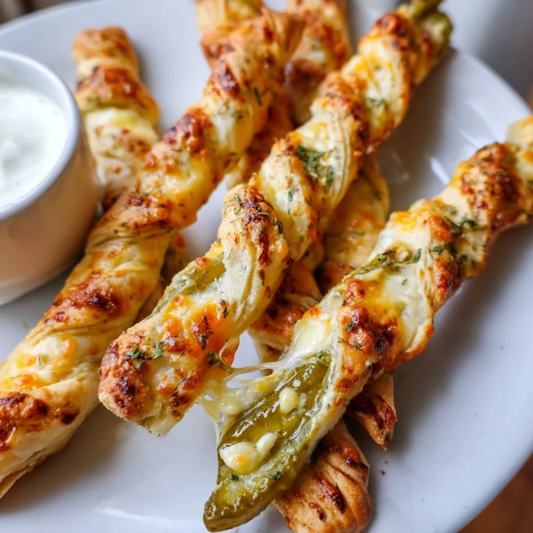 Zesty Cajun Pickle Pizza Sticks, perfect for parties, drizzled with fresh parsley.