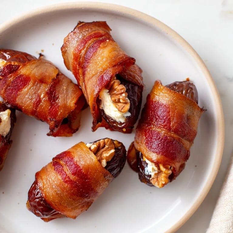 These bacon wrapped dates are perfectly roasted, with a sweet and smoky flavor everyone will love.