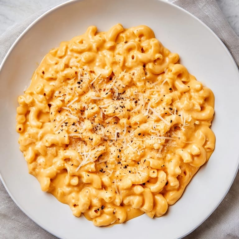 Enjoy this simple One-Pot Butternut Squash Mac & Cheese, featuring a rich, velvety squash sauce.