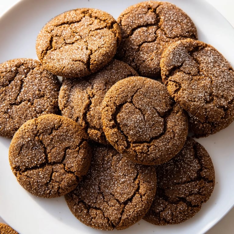 Enjoy a plate of homemade Express Gingerbread Latte Cookies, combining coffee and holiday spice flavors.