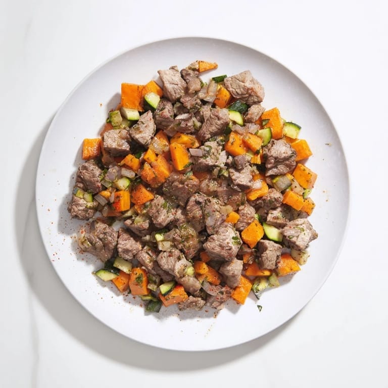 Delightful baby-friendly sweet lamb platter; imagine the soft texture, perfect for little hands.