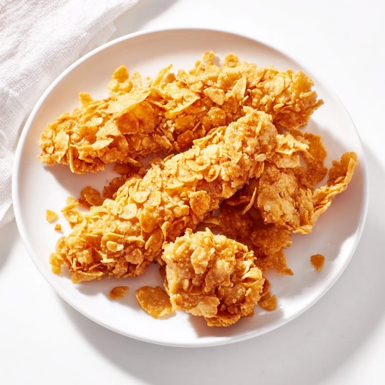 Air-fried Crispy Onion Chip Chicken Tenders, crunchy and savory, perfect for a quick and easy dinner.