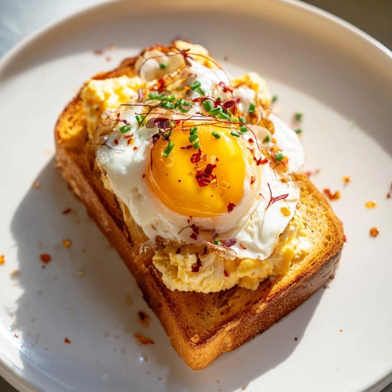 Savory Egg Flight Toast with three diverse egg preparations atop toasted sourdough, ready to enjoy.