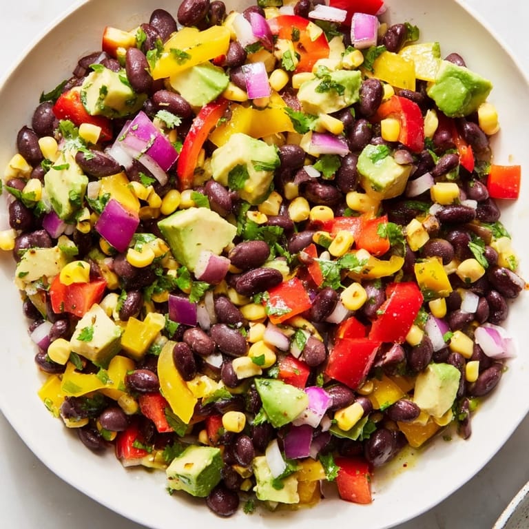 Bright, refreshing Southwest Black Bean Salad, a vegetarian delight with a zesty lime dressing.