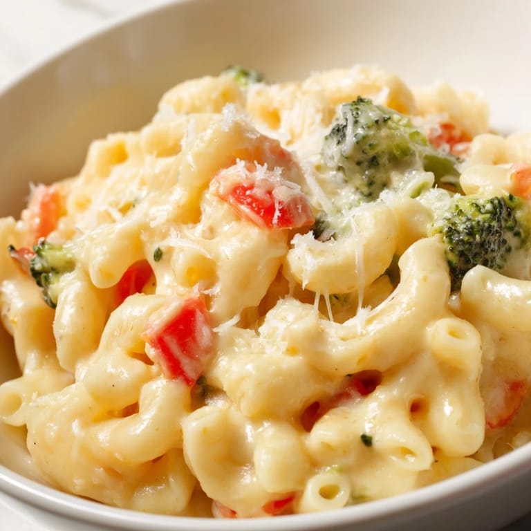 Served steaming in a rustic bowl, this vegetarian pasta dish offers a comforting and flavorful homemade dinner option.