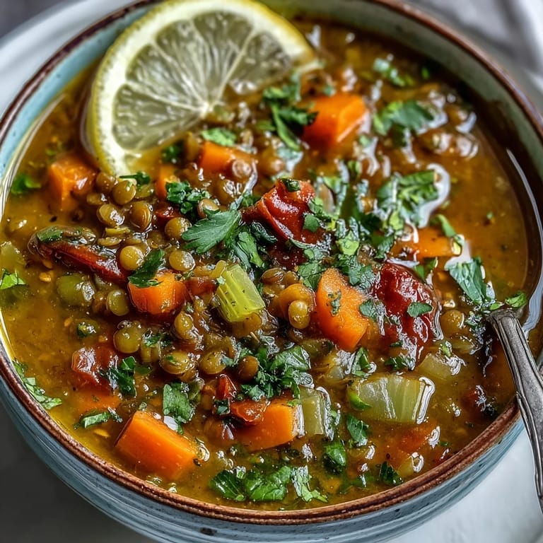 Hearty Mung Bean Soup with tender mung beans, carrots, and celery in a rustic pot.