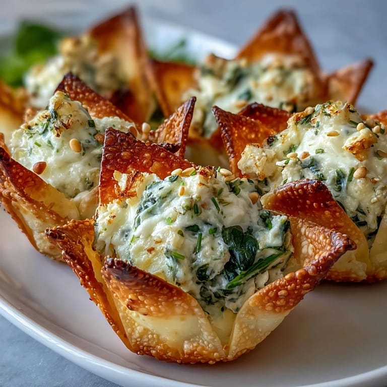 Fresh Mediterranean spinach and feta crisps served warm on a rustic wooden board with lemon wedges.