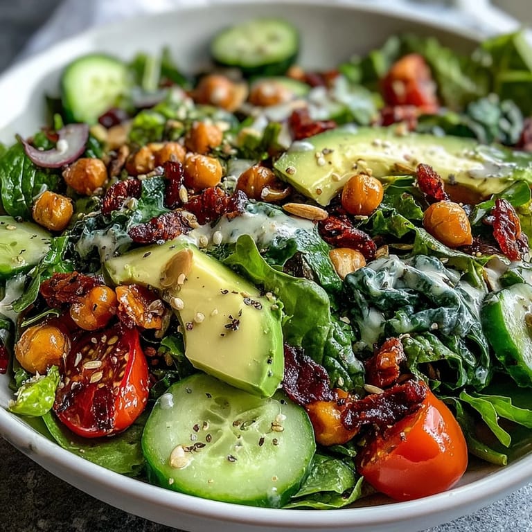 Healthy Mixed Greens Power Bowl featuring crisp cucumbers, shredded carrots, and pumpkin seeds for texture.