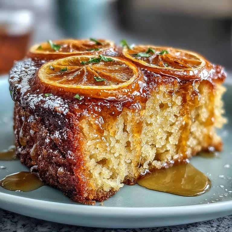 A fragrant gluten-free cake with candied oranges, almond flour, and olive oil for a Mediterranean dessert.