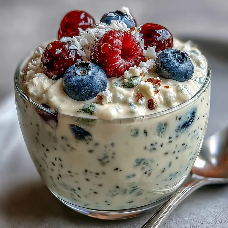A bowl of Fluffy Yogurt Chia Pudding with Vanilla Bean, swirled with sweet vanilla and crunchy chia seeds, perfect for breakfast.