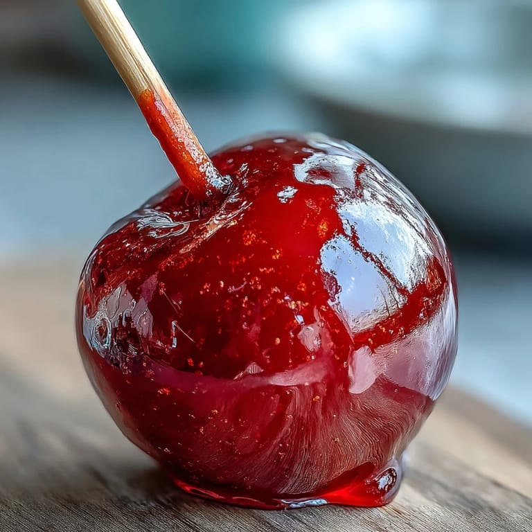 Adorable mini candy apples with a bright red shell, ideal for celebrations and sweet, crunchy snacking.