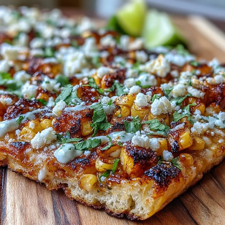 Festive flatbread featuring elote flavors, perfect for Cinco de Mayo gatherings.